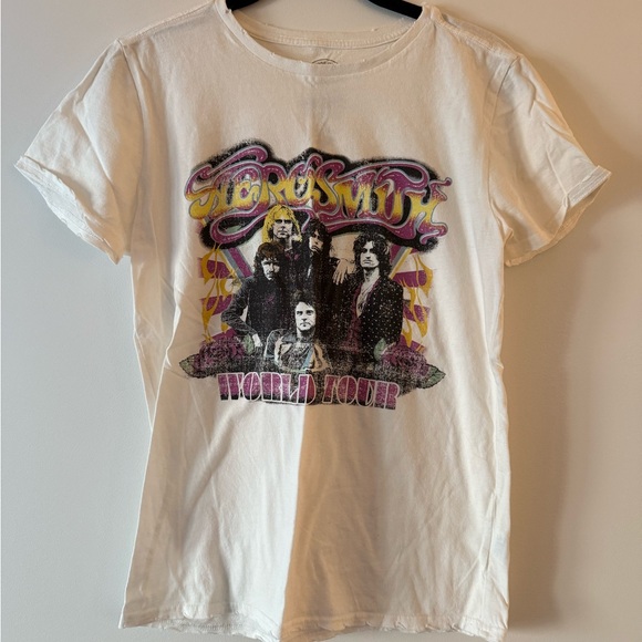 Aerosmith Graphic Tee in Cream - Picture 1 of 2